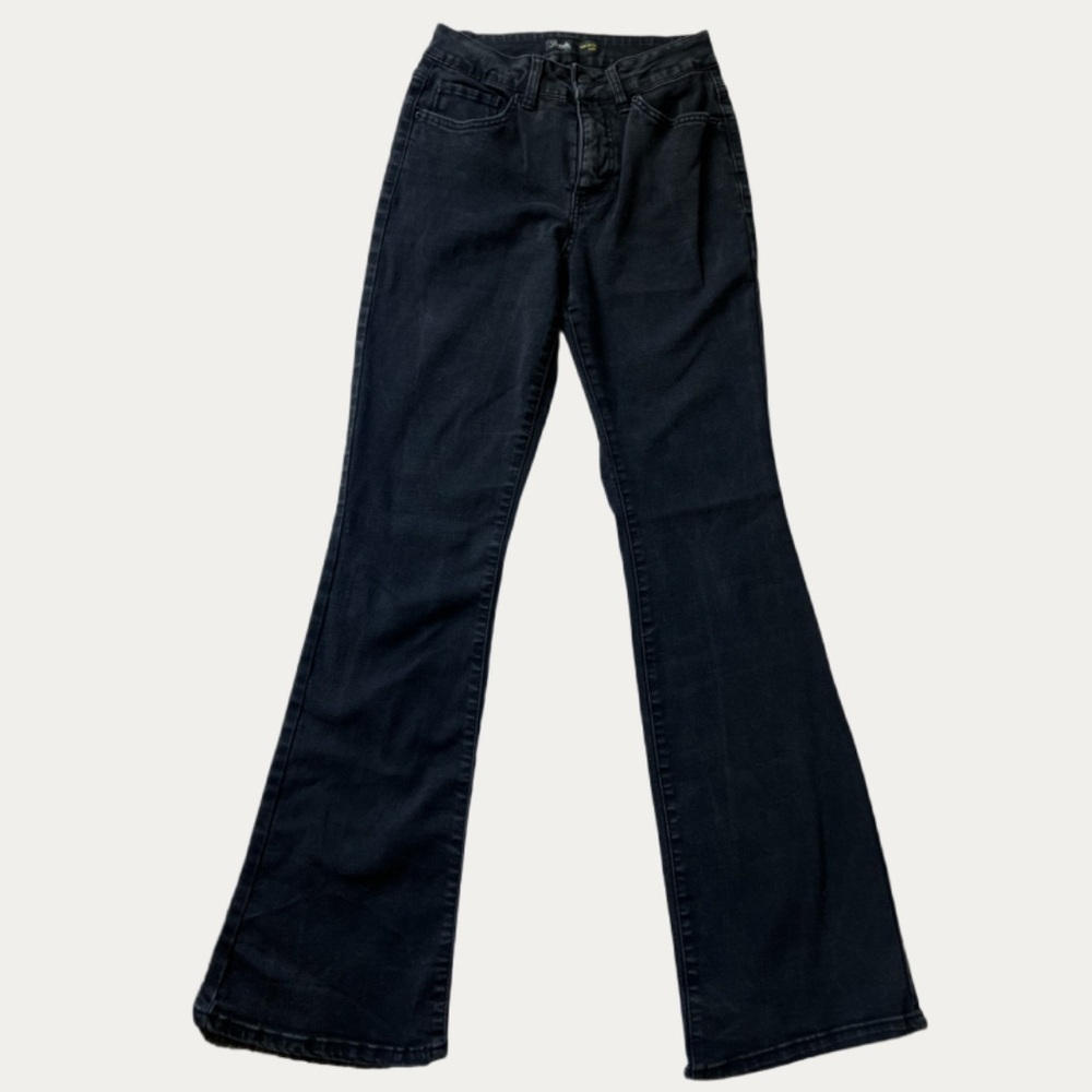 Royalty For Me Charcoal Black High Rise Flare Jeans Size 4